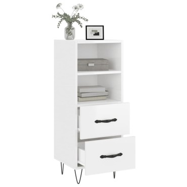 vidaXL Ντουλάπι Γυαλιστερό Λευκό 34,5x34x90cm Επεξεργασμένο Ξύλο 1 τεμ.