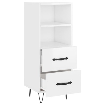 vidaXL Ντουλάπι Γυαλιστερό Λευκό 34,5x34x90cm Επεξεργασμένο Ξύλο 1 τεμ.
