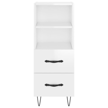 vidaXL Ντουλάπι Γυαλιστερό Λευκό 34,5x34x90cm Επεξεργασμένο Ξύλο 1 τεμ.