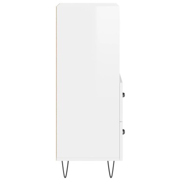 vidaXL Ντουλάπι Γυαλιστερό Λευκό 34,5x34x90cm Επεξεργασμένο Ξύλο 1 τεμ.