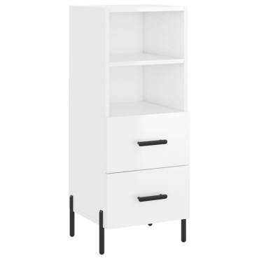 vidaXL Ντουλάπι Γυαλιστερό Λευκό 34,5x34x90cm Επεξεργασμένο Ξύλο 1 τεμ.
