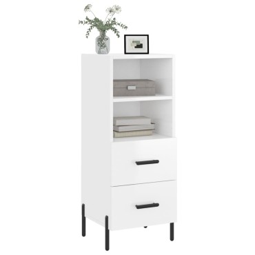 vidaXL Ντουλάπι Γυαλιστερό Λευκό 34,5x34x90cm Επεξεργασμένο Ξύλο 1 τεμ.