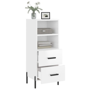 vidaXL Ντουλάπι Γυαλιστερό Λευκό 34,5x34x90cm Επεξεργασμένο Ξύλο 1 τεμ.