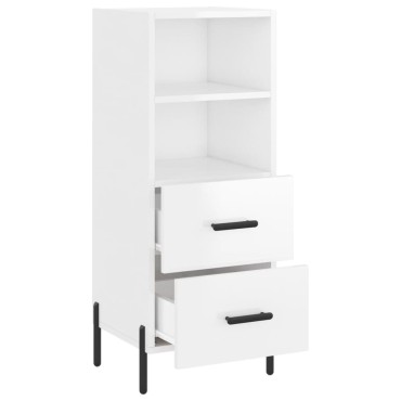 vidaXL Ντουλάπι Γυαλιστερό Λευκό 34,5x34x90cm Επεξεργασμένο Ξύλο 1 τεμ.