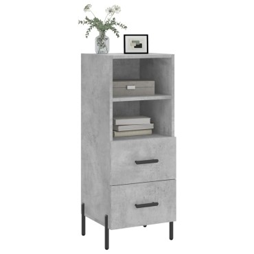 vidaXL Ντουλάπι Γκρι Σκυροδέματος 34,5x34x90cm Επεξεργασμένο Ξύλο 1 τεμ.