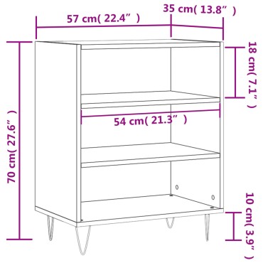 vidaXL Ραφιέρα Λευκή 57x35x70cm από Επεξεργασμένο Ξύλο 1 τεμ.