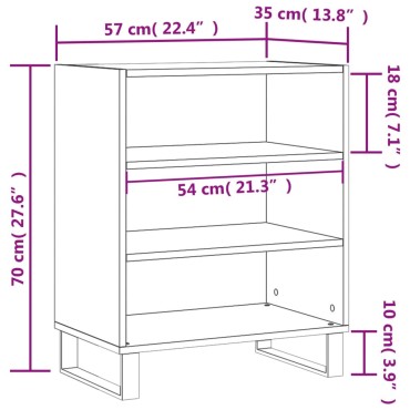 vidaXL Ραφιέρα Λευκή 57x35x70cm από Επεξεργασμένο Ξύλο 1 τεμ.
