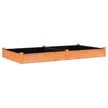 vidaXL Ζαρντινιέρα Υπερυψ. με Επένδυση Καφέ 240x120x25 εκ. Μασίφ Ελάτη