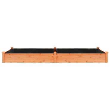 vidaXL Ζαρντινιέρα Υπερυψ. με Επένδυση Καφέ 240x120x25 εκ. Μασίφ Ελάτη