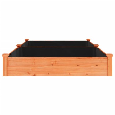 vidaXL Ζαρντινιέρα Υπερυψ. με Επένδυση Καφέ 240x120x25 εκ. Μασίφ Ελάτη