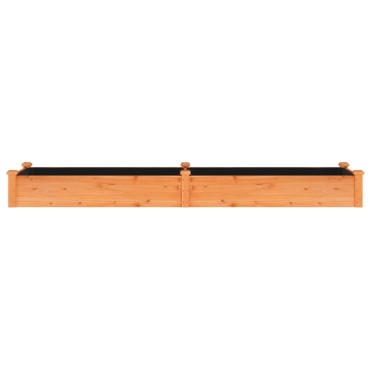 vidaXL Ζαρντινιέρα Υπερυψ. με Επένδυση Καφέ 240x60x25 εκ. Μασίφ Ελάτη