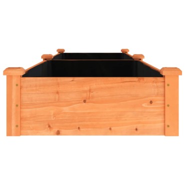 vidaXL Ζαρντινιέρα Υπερυψ. με Επένδυση Καφέ 240x60x25 εκ. Μασίφ Ελάτη