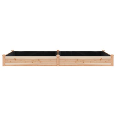 vidaXL Ζαρντινιέρα Υπερυψ. με Επένδυση 240x120x25εκ. Μασίφ Ξύλο Ελάτης