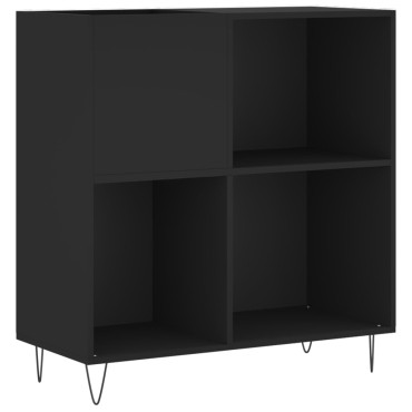 vidaXL Δισκοθήκη Μαύρη 84,5x38x89cm από Επεξεργασμένο Ξύλο