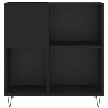 vidaXL Δισκοθήκη Μαύρη 84,5x38x89cm από Επεξεργασμένο Ξύλο
