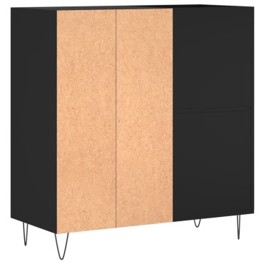 vidaXL Δισκοθήκη Μαύρη 84,5x38x89cm από Επεξεργασμένο Ξύλο