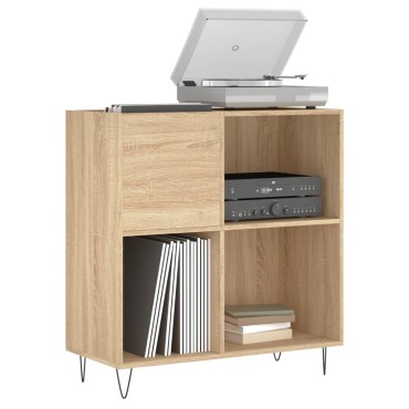 vidaXL Δισκοθήκη Sonoma Δρυς 84,5x38x89cm από Επεξεργασμένο Ξύλο