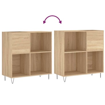 vidaXL Δισκοθήκη Sonoma Δρυς 84,5x38x89cm από Επεξεργασμένο Ξύλο