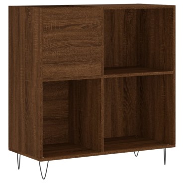 vidaXL Δισκοθήκη Καφέ Δρυς 84,5x38x89cm από Επεξεργασμένο Ξύλο