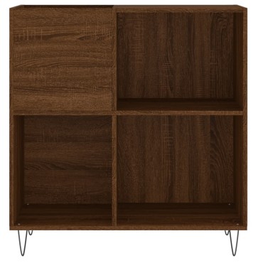 vidaXL Δισκοθήκη Καφέ Δρυς 84,5x38x89cm από Επεξεργασμένο Ξύλο