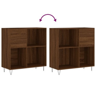 vidaXL Δισκοθήκη Καφέ Δρυς 84,5x38x89cm από Επεξεργασμένο Ξύλο