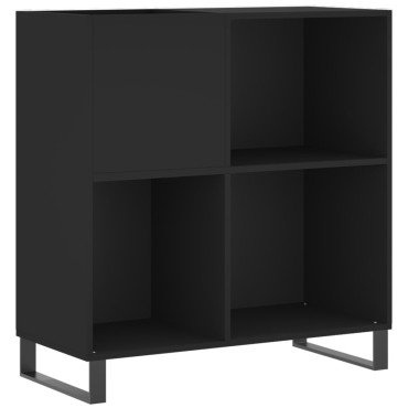 vidaXL Δισκοθήκη Μαύρη 84,5x38x89cm από Επεξεργασμένο Ξύλο