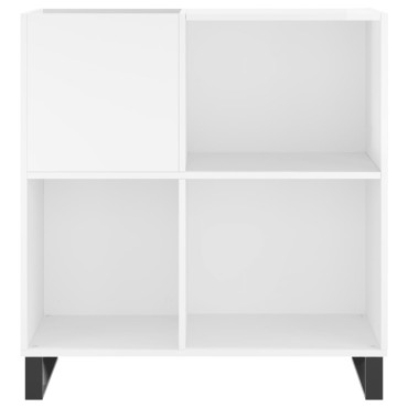 vidaXL Δισκοθήκη Γυαλιστερή Λευκή 84,5x38x 89cm από Επεξεργ. Ξύλο