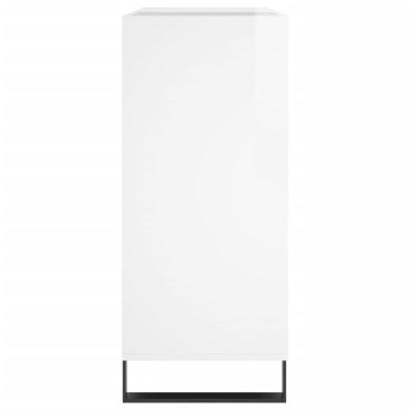 vidaXL Δισκοθήκη Γυαλιστερή Λευκή 84,5x38x 89cm από Επεξεργ. Ξύλο