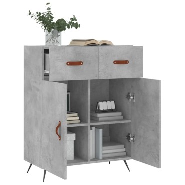 vidaXL Ντουλάπι Γκρι Σκυροδέματος 69,5x34x90cm Επεξεργασμένο Ξύλο 1 τεμ.