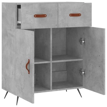 vidaXL Ντουλάπι Γκρι Σκυροδέματος 69,5x34x90cm Επεξεργασμένο Ξύλο 1 τεμ.