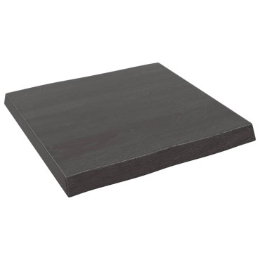 vidaXL Επιφ Τραπεζιού Αν Καφέ 60x60x(2-6)cm Ακατέργ. Μασίφ Ξύλο Δρυός 1 τεμ.