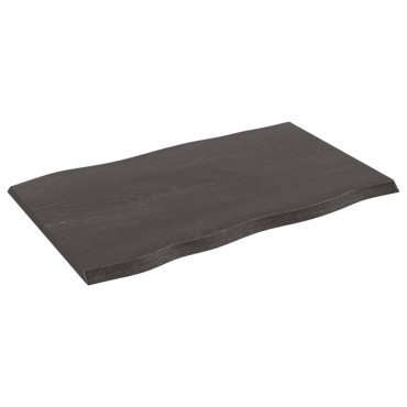 vidaXL Επιφ Τραπεζιού Αν Καφέ 80x50x2cm Επ Μασίφ Ξύλο Δρυός Live Edge 1 τεμ.