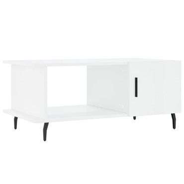 vidaXL Τραπεζάκι Σαλονιού Γυαλ. Λευκό 90x50x40cm Επεξεργ. Ξύλο 1 τεμ.