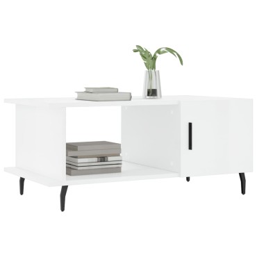 vidaXL Τραπεζάκι Σαλονιού Γυαλ. Λευκό 90x50x40cm Επεξεργ. Ξύλο 1 τεμ.