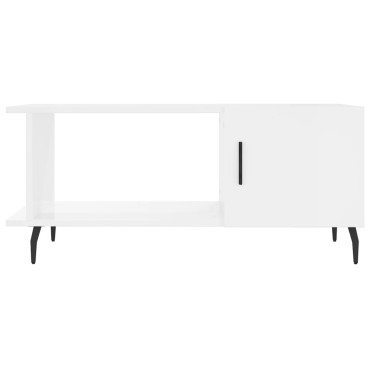 vidaXL Τραπεζάκι Σαλονιού Γυαλ. Λευκό 90x50x40cm Επεξεργ. Ξύλο 1 τεμ.