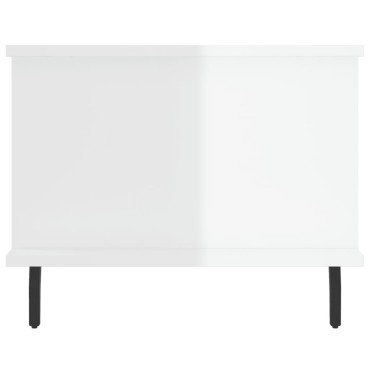 vidaXL Τραπεζάκι Σαλονιού Γυαλ. Λευκό 90x50x40cm Επεξεργ. Ξύλο 1 τεμ.
