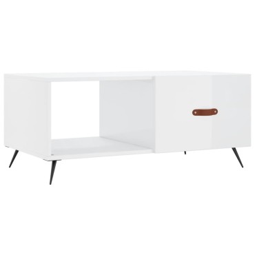 vidaXL Τραπεζάκι Σαλονιού Γυαλ. Λευκό 90x50x40cm Επεξεργ. Ξύλο 1 τεμ.