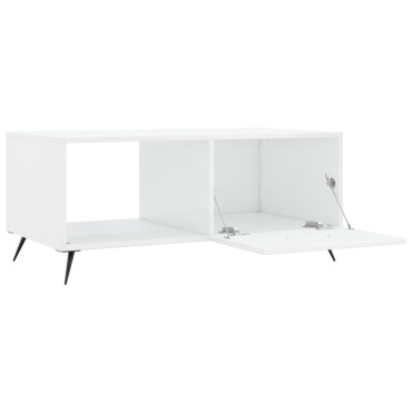 vidaXL Τραπεζάκι Σαλονιού Γυαλ. Λευκό 90x50x40cm Επεξεργ. Ξύλο 1 τεμ.