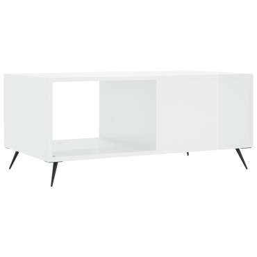 vidaXL Τραπεζάκι Σαλονιού Γυαλ. Λευκό 90x50x40cm Επεξεργ. Ξύλο 1 τεμ.