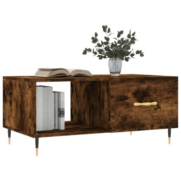 vidaXL Τραπεζάκι Σαλονιού Καπνιστή Δρυς 90x50x40cm Επεξεργασμ. Ξύλο 1 τεμ.