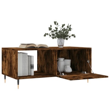 vidaXL Τραπεζάκι Σαλονιού Καπνιστή Δρυς 90x50x40cm Επεξεργασμ. Ξύλο 1 τεμ.
