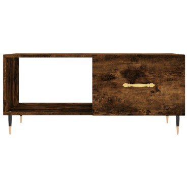 vidaXL Τραπεζάκι Σαλονιού Καπνιστή Δρυς 90x50x40cm Επεξεργασμ. Ξύλο 1 τεμ.