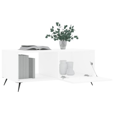 vidaXL Τραπεζάκι Σαλονιού Λευκό 90x50x40cm Επεξεργασμένο Ξύλο 1 τεμ.