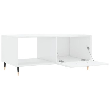 vidaXL Τραπεζάκι Σαλονιού Γυαλ. Λευκό 90x50x40cm Επεξεργ. Ξύλο 1 τεμ.