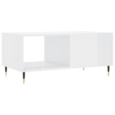 vidaXL Τραπεζάκι Σαλονιού Γυαλ. Λευκό 90x50x40cm Επεξεργ. Ξύλο 1 τεμ.