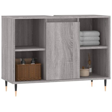 vidaXL Ντουλάπι Μπάνιου Γκρι Sonoma 80x33x60cm από Επεξεργ. Ξύλο 1 τεμ.