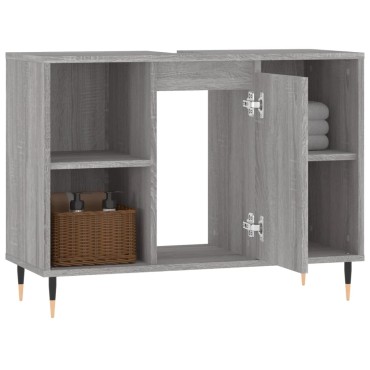 vidaXL Ντουλάπι Μπάνιου Γκρι Sonoma 80x33x60cm από Επεξεργ. Ξύλο 1 τεμ.