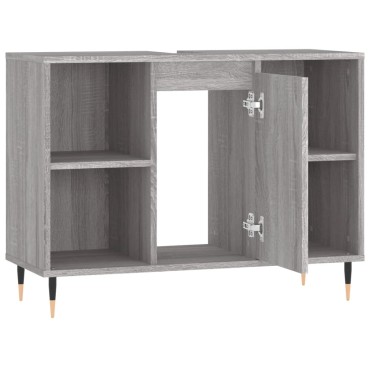 vidaXL Ντουλάπι Μπάνιου Γκρι Sonoma 80x33x60cm από Επεξεργ. Ξύλο 1 τεμ.