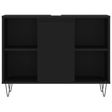 vidaXL Ντουλάπι Μπάνιου Μαύρο 80x33x60cm από Επεξεργασμένο Ξύλο 1 τεμ.