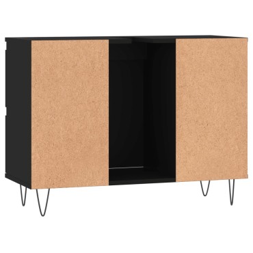 vidaXL Ντουλάπι Μπάνιου Μαύρο 80x33x60cm από Επεξεργασμένο Ξύλο